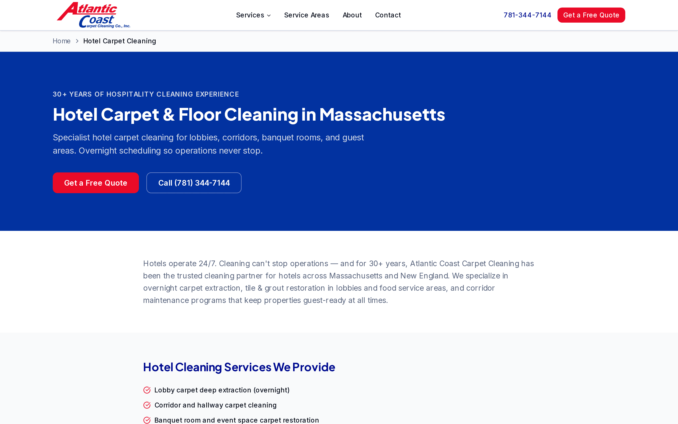 Atlantic Coast Carpet Cleaning — mobile view
