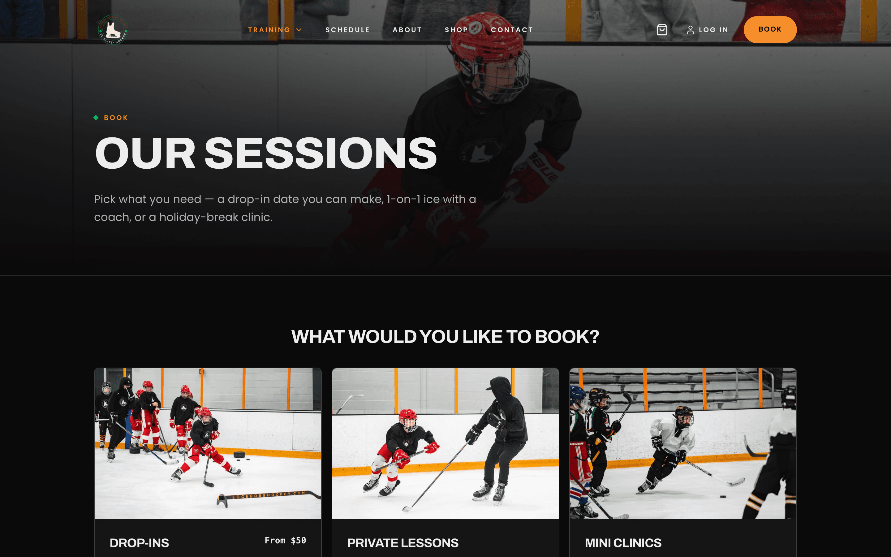 TL Elite Hockey — site view