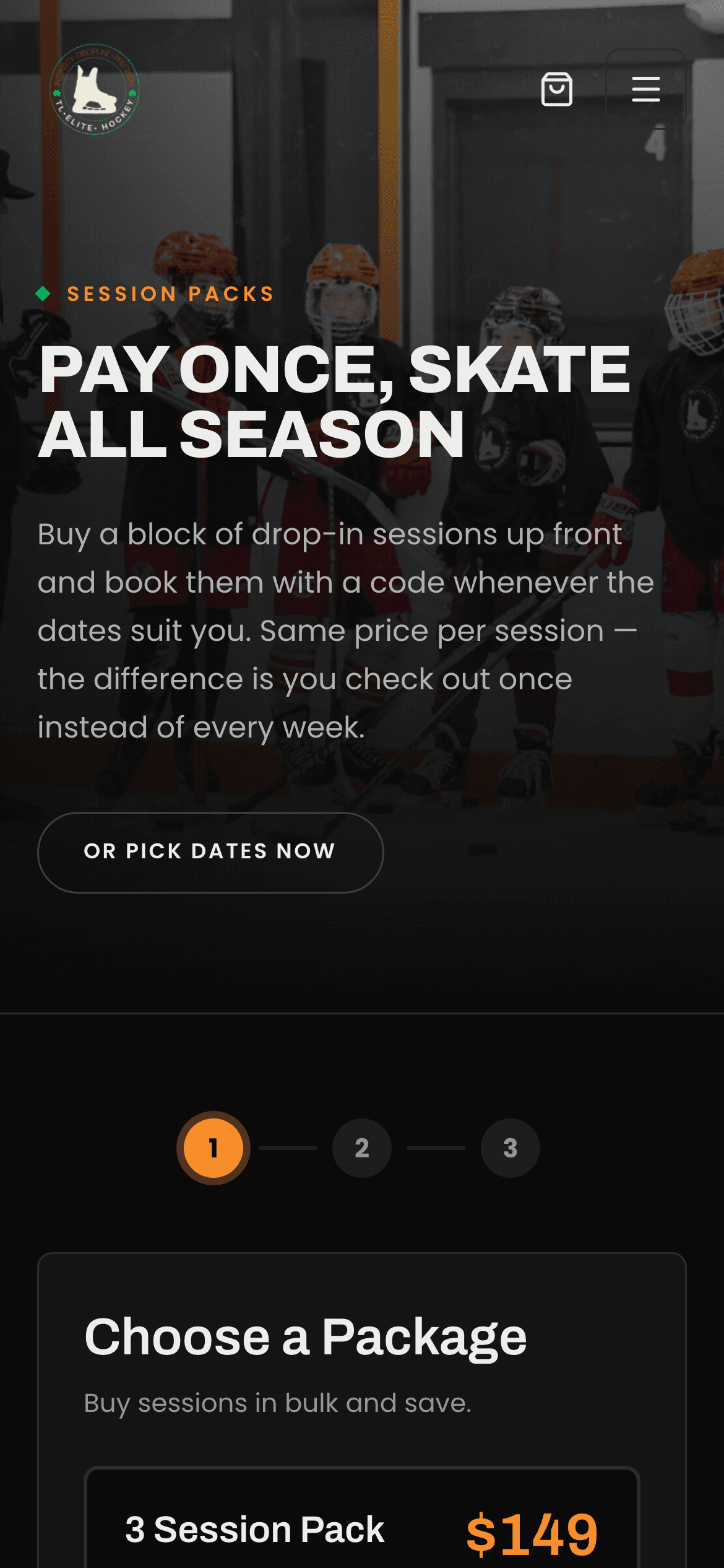 TL Elite Hockey — mobile approach view